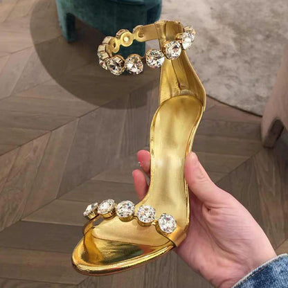 Gold Rhinestone Stiletto Heels