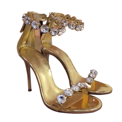 Gold Rhinestone Stiletto Heels