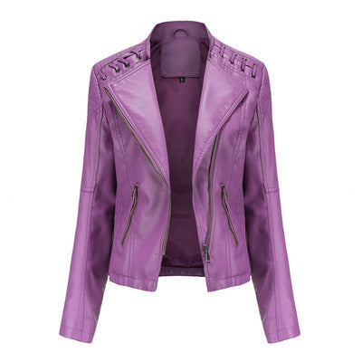 Women's Short Jackets Slim Thin Leather