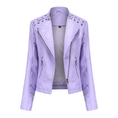 Women's Short Jackets Slim Thin Leather