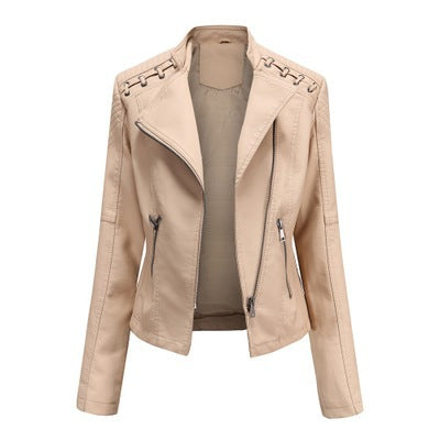 Women's Short Jackets Slim Thin Leather
