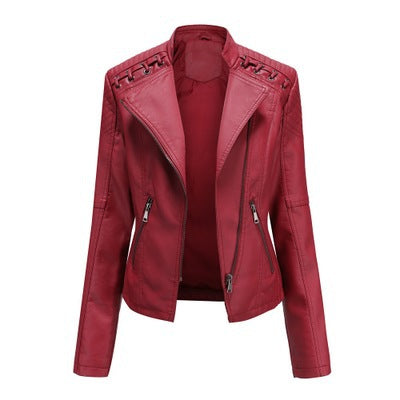 Women's Short Jackets Slim Thin Leather