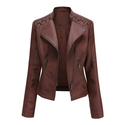 Women's Short Jackets Slim Thin Leather