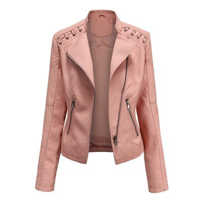 Women's Short Jackets Slim Thin Leather