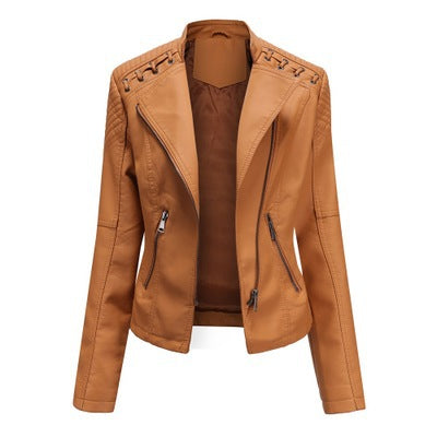 Women's Short Jackets Slim Thin Leather
