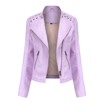 Women's Short Jackets Slim Thin Leather