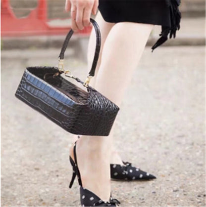 Square Box Bag Crocodile Pattern Retro One-shoulder Portable Messenger Bag