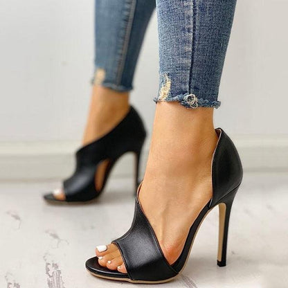 Fish Mouth Sandals Stiletto High Heels