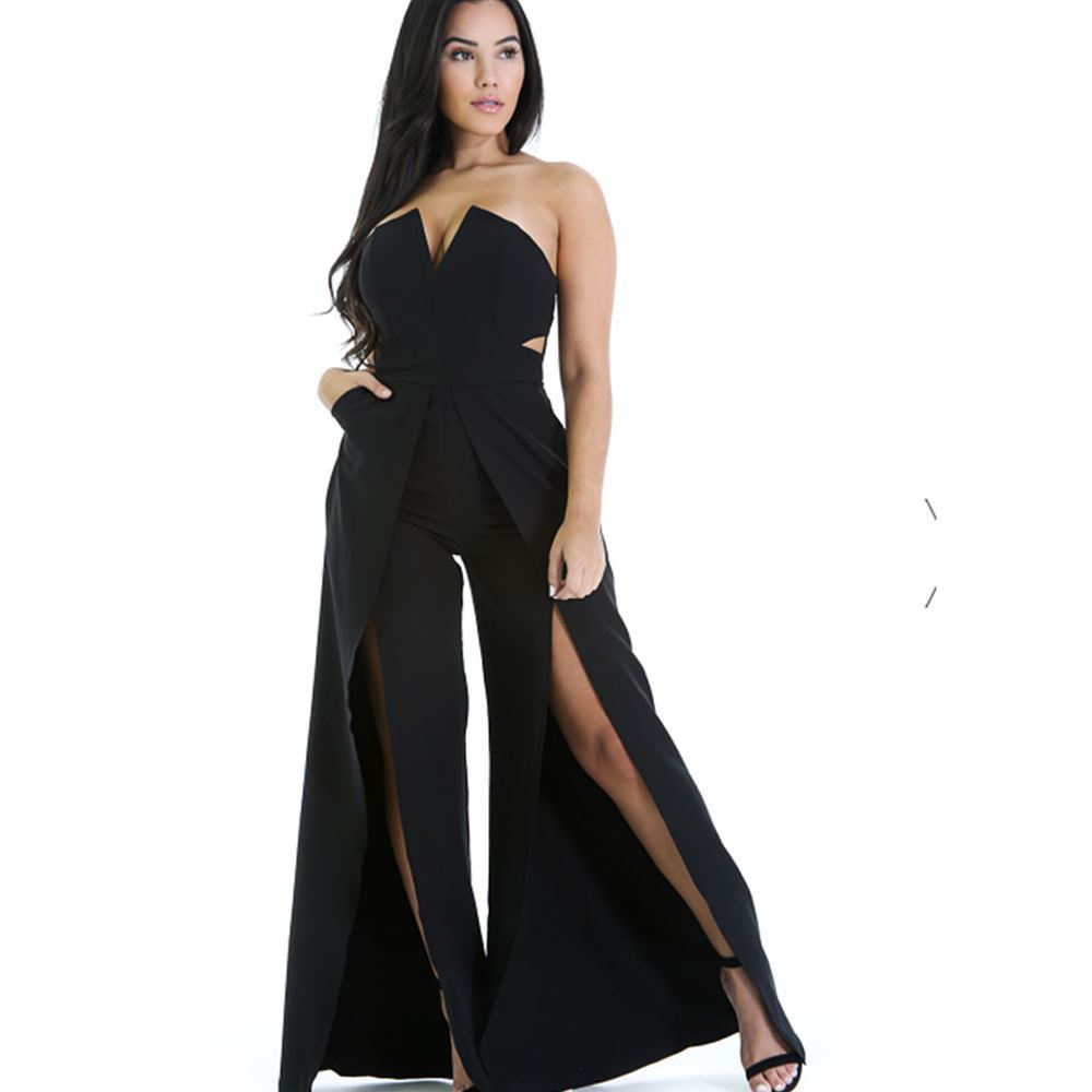 Elegant Zipper Wide Leg Jumpsuit