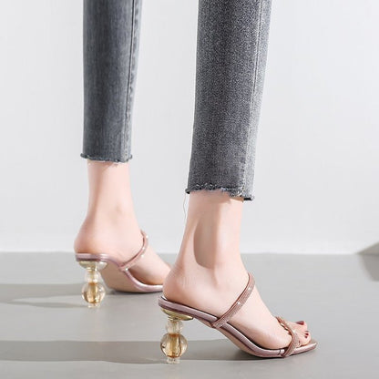 Large Size Transparent Heel Slippers