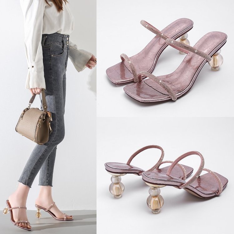 Large Size Transparent Heel Slippers