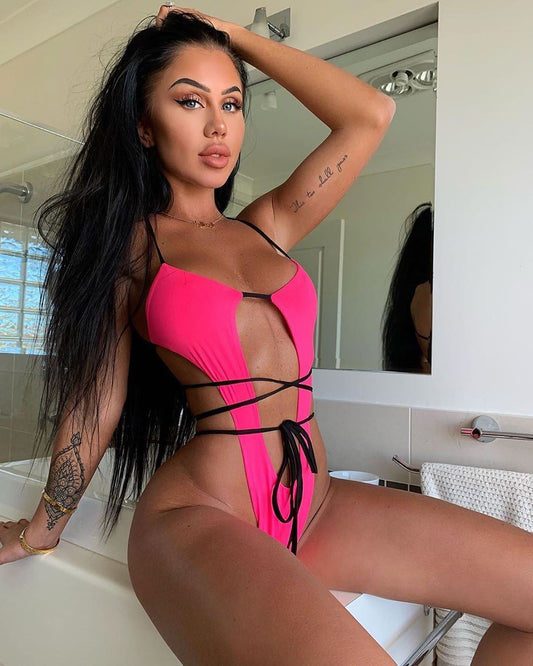 Bathing Suits Swimwear Cross Band One-piece Swimsuit