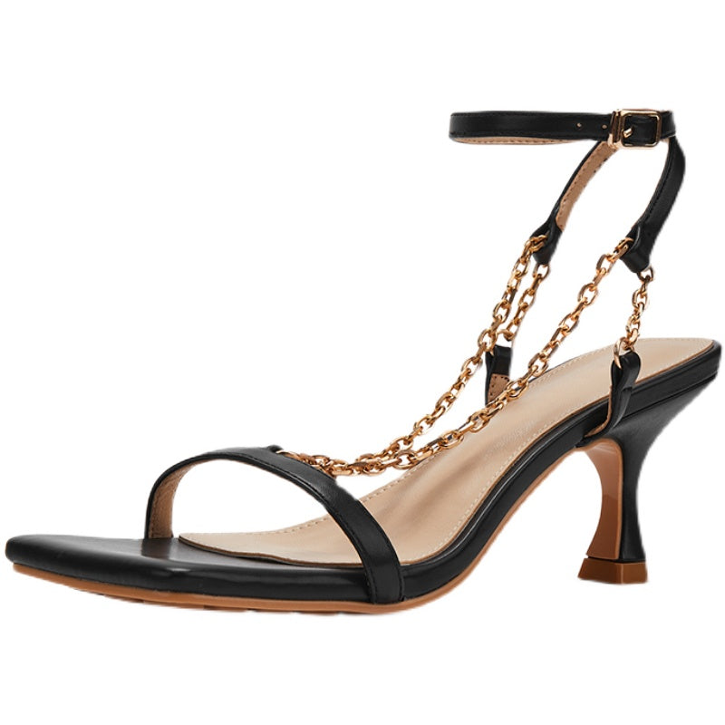 Square Toe Chain Sandals