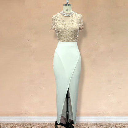 Beaded Sheer Tulle Dress