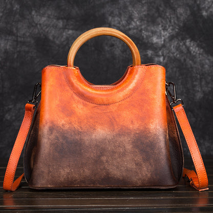 Hand-Painted Suede Handbag