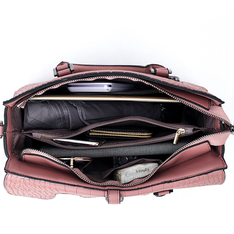 Embossed Stone Pattern Handbag