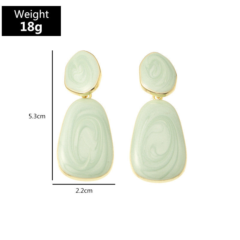 Geometric Oval Earrings