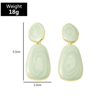 Geometric Oval Earrings