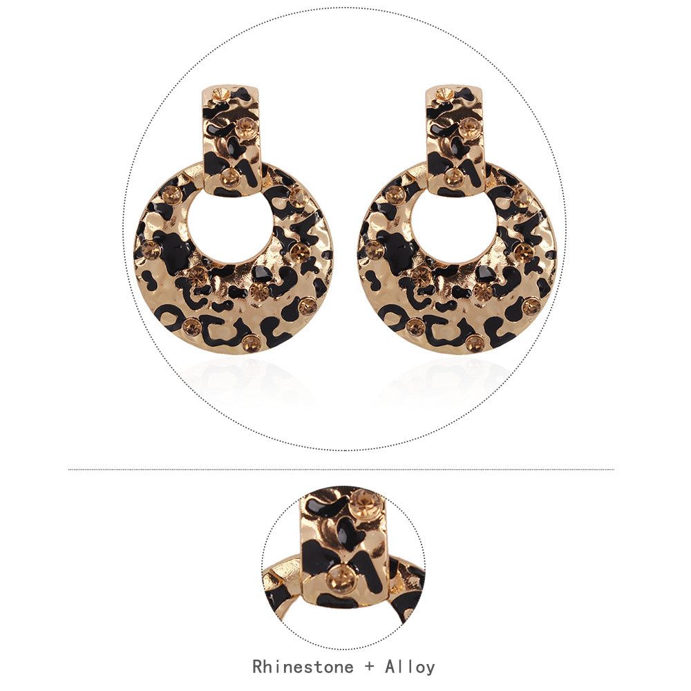 Leopard Diamond Hoop Earrings