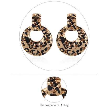 Leopard Diamond Hoop Earrings