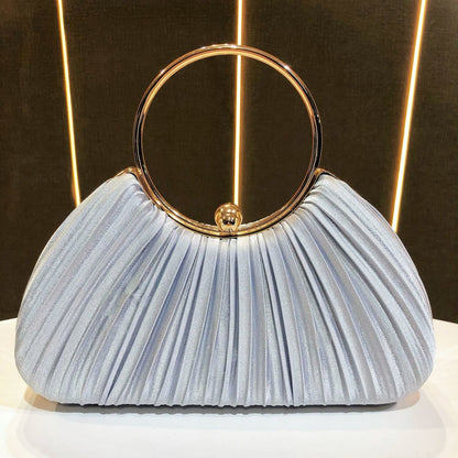 Satin Pleated Evening Clutch