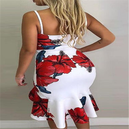 Collage Halter Irregular Skirt Dresses