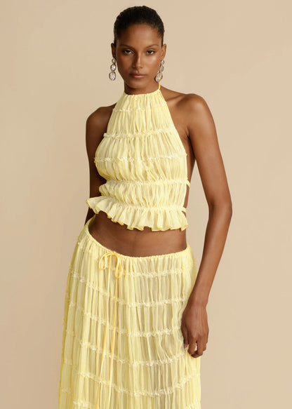 Sexy Sleeveless Backless Cropped Halter Top