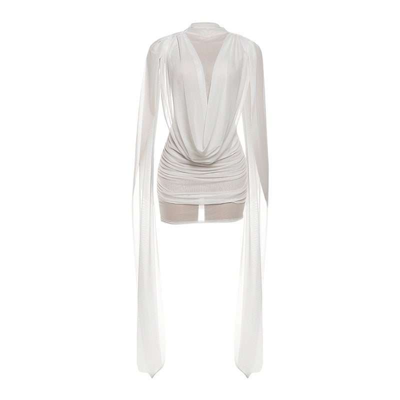 Ribbon Mesh Patchwork Dress