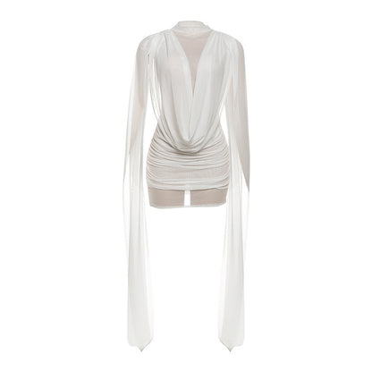 Ribbon Mesh Patchwork Dress