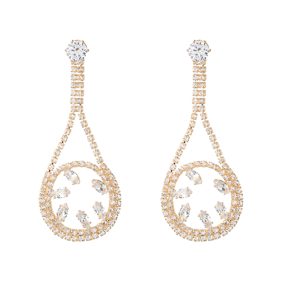 Geometric Rhinestone Earrings