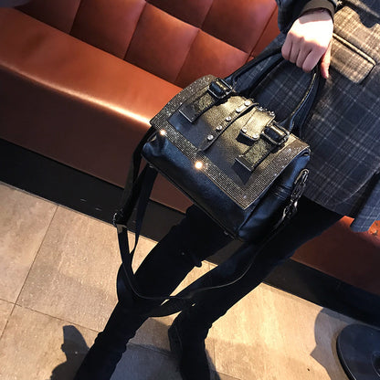 Cowhide Hot Rhinestone Handbags