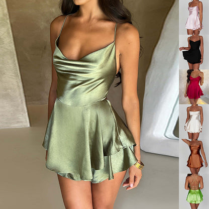 Sexy Suspender Skirt For Women Elegant Slim Strap