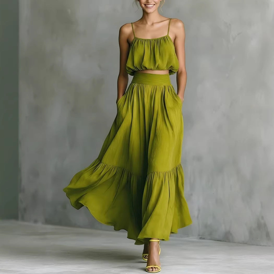 High-Waist Flared Skirt Set