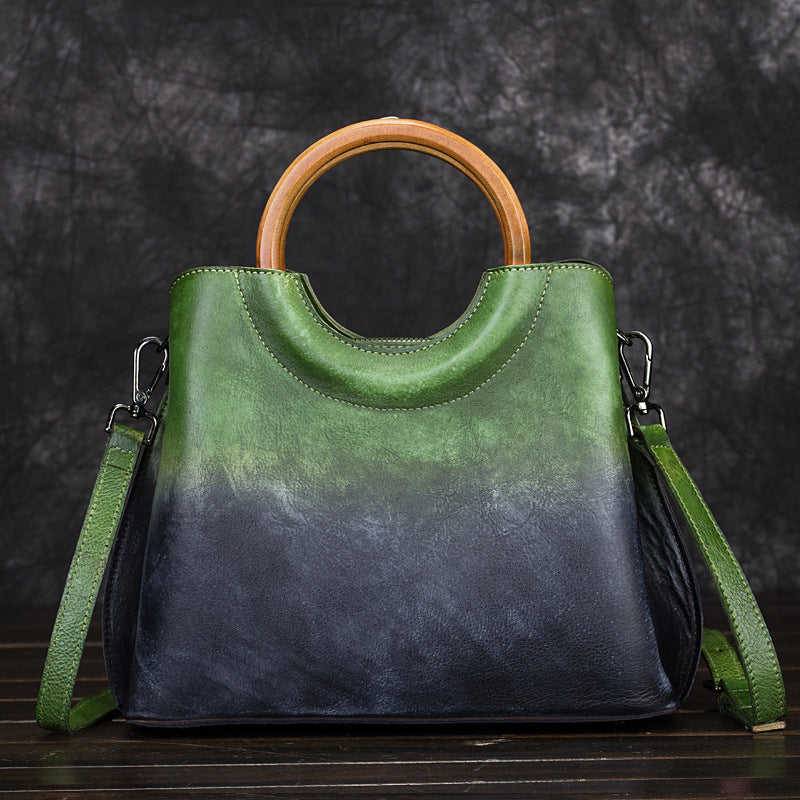 Hand-Painted Suede Handbag