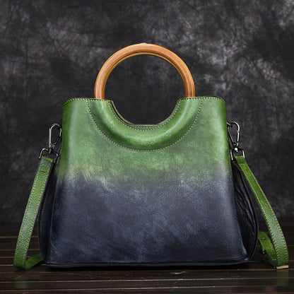 Hand-Painted Suede Handbag