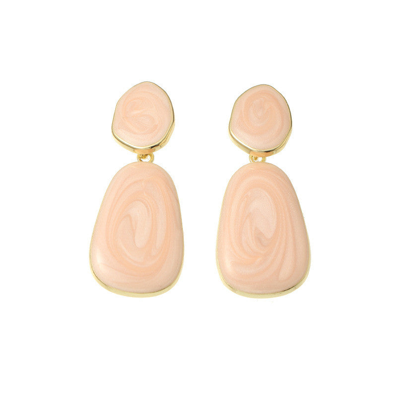 Geometric Oval Earrings