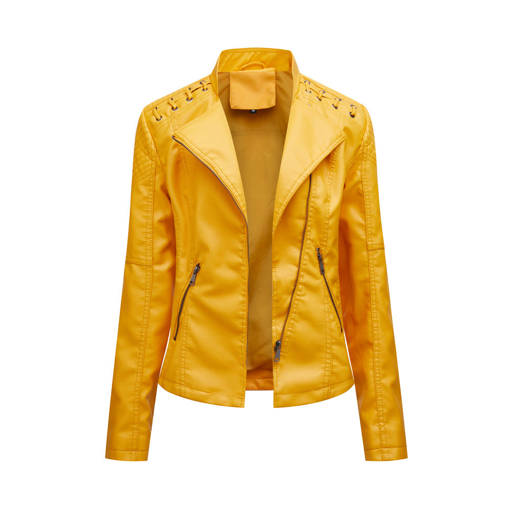 Women's Short Jackets Slim Thin Leather
