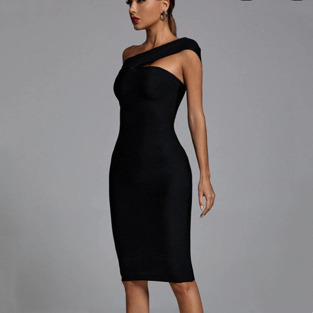 Black Slim Fit Bandage Dress