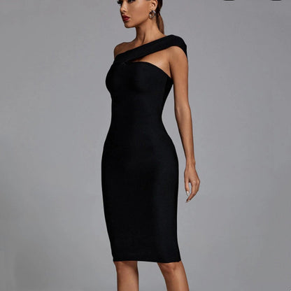 Black Slim Fit Bandage Dress