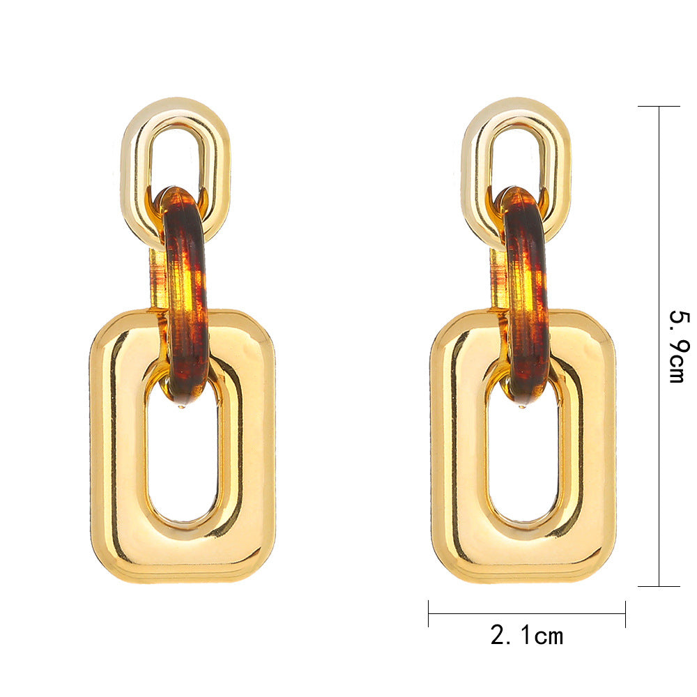 Long Leopard Print Statement Earrings