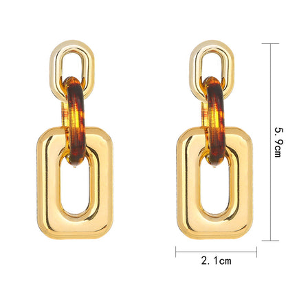 Long Leopard Print Statement Earrings