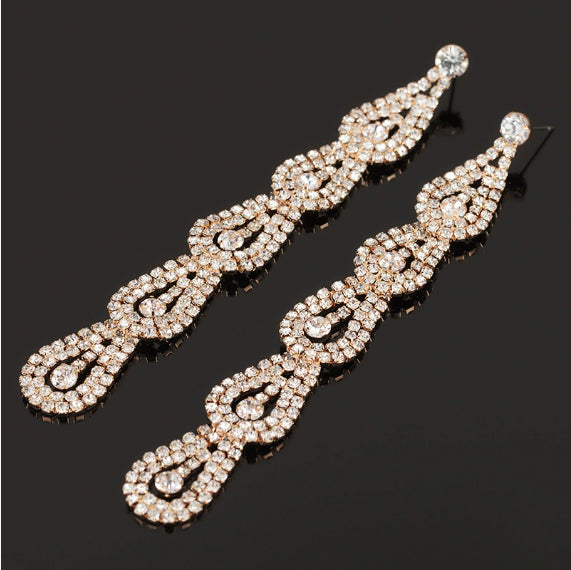 Sexy Temperament Full of Diamonds Big Earrings