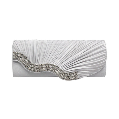 Rhinestone Pleated Clutch