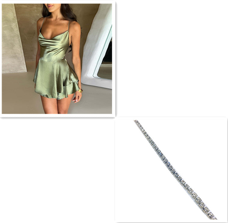 Sexy Suspender Skirt For Women Elegant Slim Strap