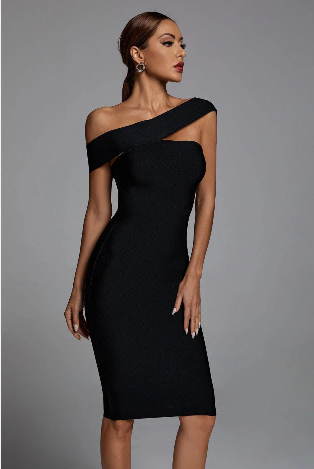 Black Slim Fit Bandage Dress