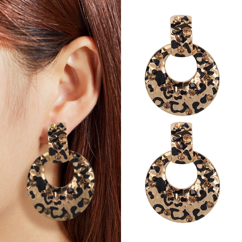 Leopard Diamond Hoop Earrings