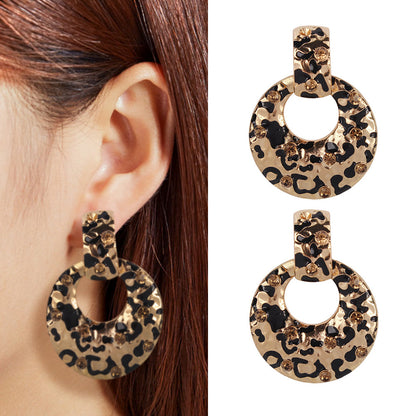 Leopard Diamond Hoop Earrings