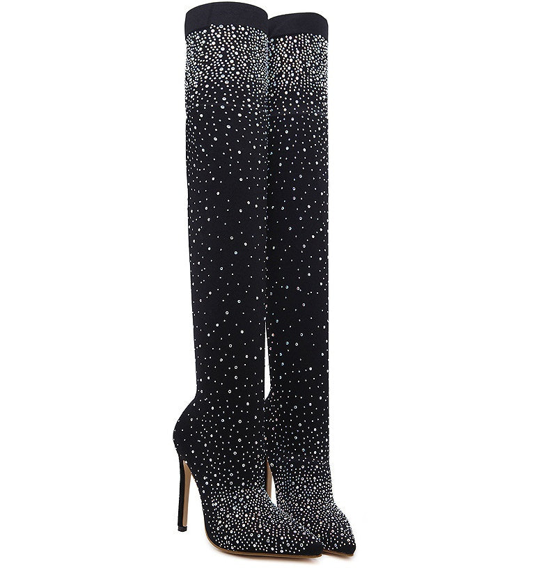 High-Heeled Knee Boots