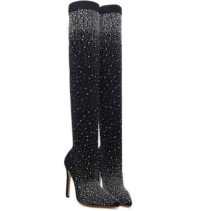 High-Heeled Knee Boots