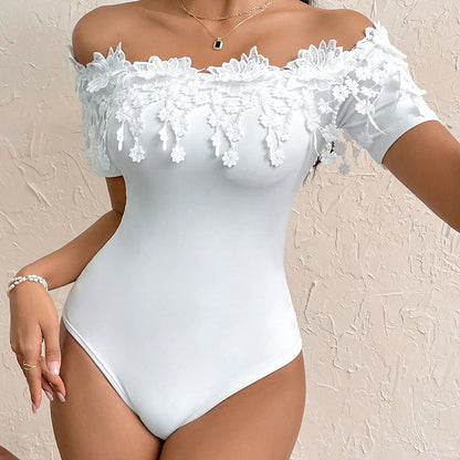 Women's Off Shoulder Short Sleeve Bodysuit
